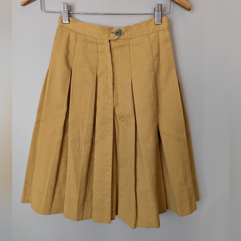 Vintage Kerry- Teen Simpson-Sears Midi Skirts Teens Pleated Mustered Yellow